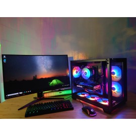 Геймърски Компютър и Монитор с Ryzen 4500, 16GB, 512SSD, RTX 3060 12GB, 23,5' Извит Геймърски Монитор 165Hz
